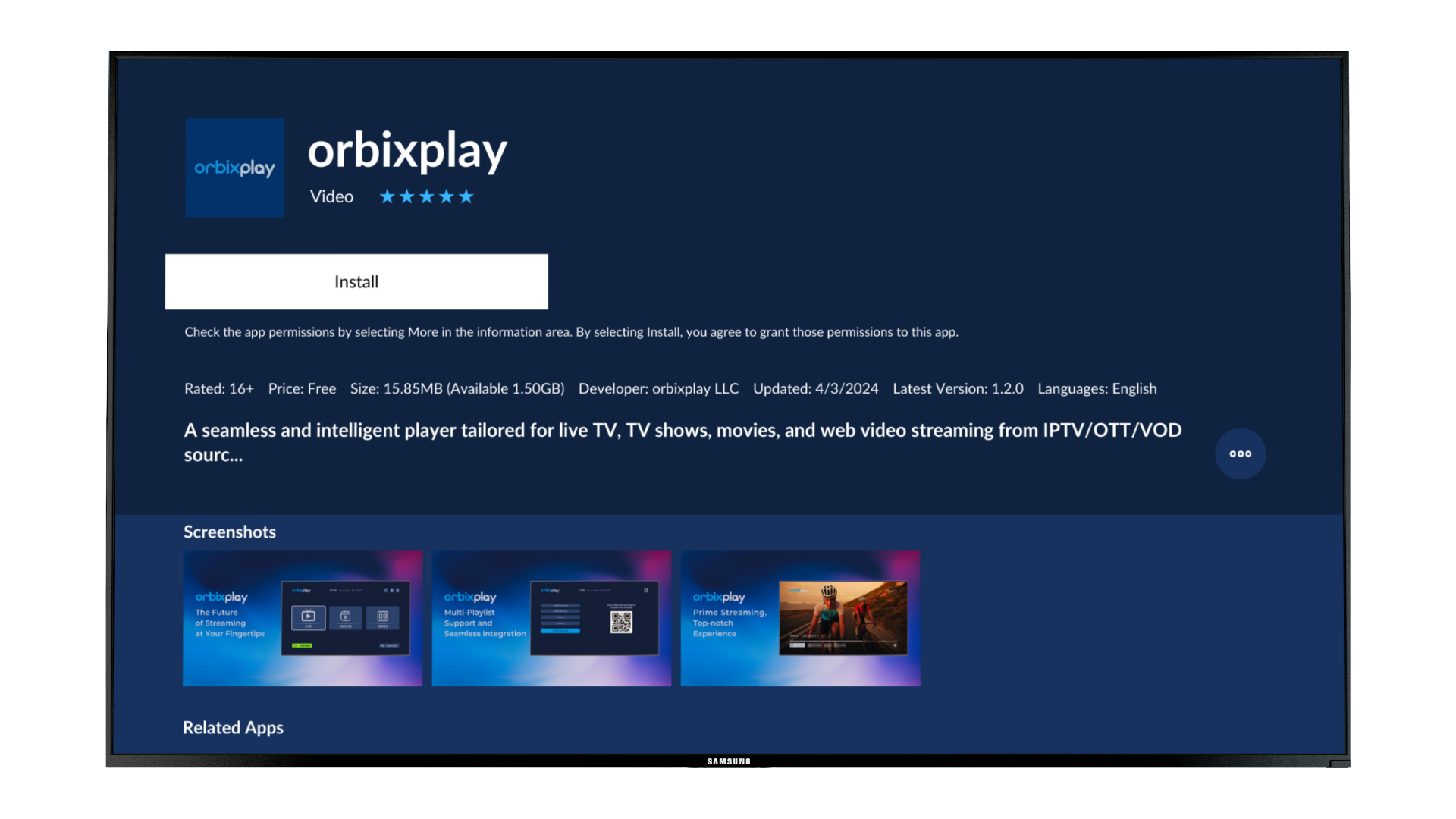 Install OrbixPlay on Your Samsung Smart TV